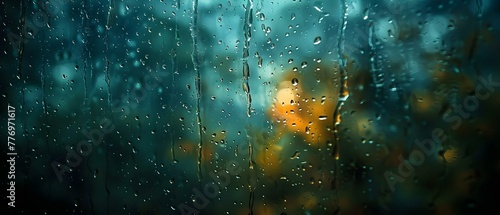 Raindrops Splattered Against the Window: A Moment of Tranquility. Concept Rainy Day Photography, Window Art, Tranquil Moments