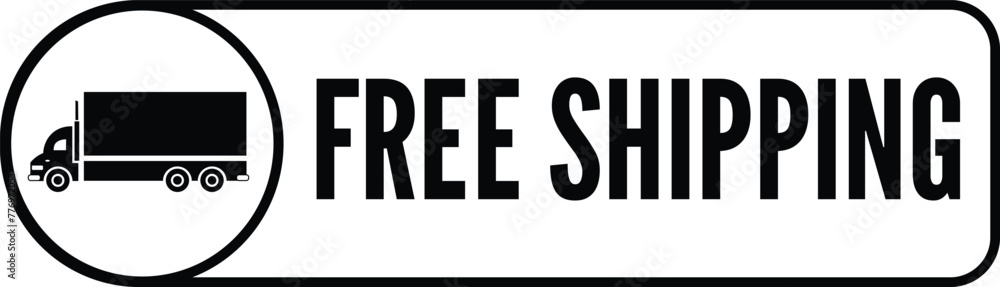 Free shipping icon for packaging and online promotion Free shipping icon for packaging and online promotion
