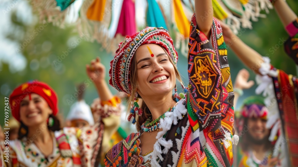 The diversity and beauty of cultures around the world with images of people from different ethnicities and backgrounds celebrating traditions and festivals
