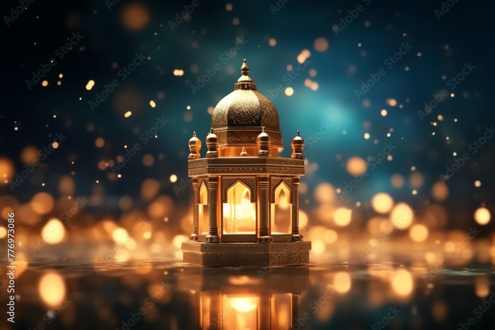 Eid mubarak and ramadan kareem greetings with islamic lantern and mosque. Eid al fitr background Eid mubarak and ramadan kareem greetings with islamic lantern and mosque. Eid al fitr background