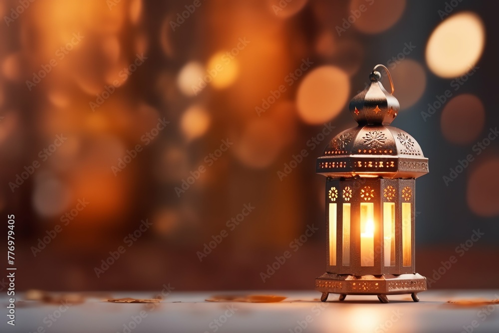 Eid mubarak and ramadan kareem greetings with islamic lantern and mosque. Eid al fitr background