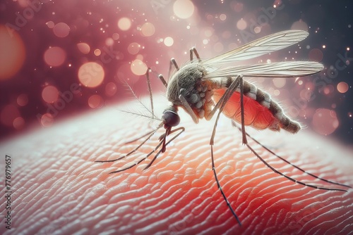 A mosquito is biting a persons arm © Екатерина Переславце
