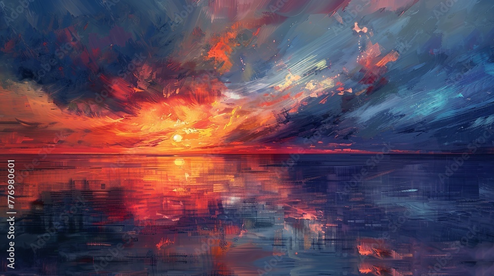 Dramatic Ocean Sunset Canvas Art
