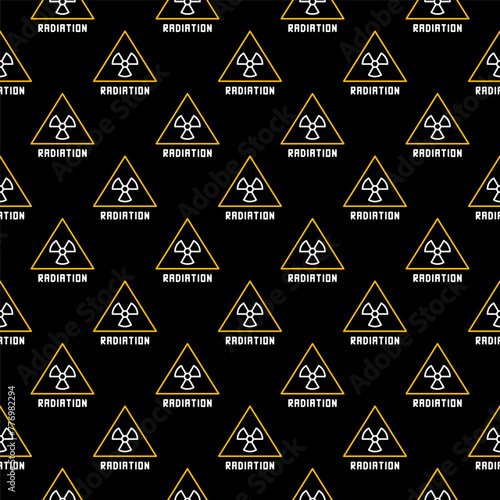 Radiation Triangle vector Radiation Warning dark linear seamless pattern