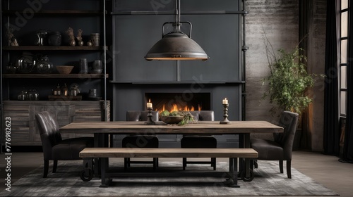 table dark grey wood