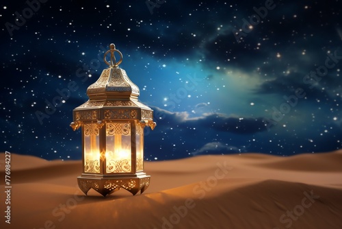 Eid mubarak and ramadan kareem greetings with islamic lantern and mosque. Eid al fitr background