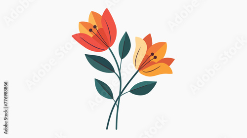 Flower pod icon solid illustration Flat vector isolated