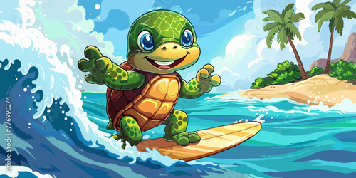 character turtle on the surf game © Ariestia