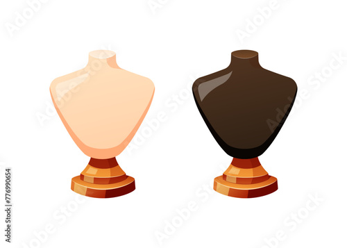 Mannequin for necklace jewelry vector isolated on white background.