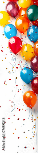 free space on the upper corner for title banner with a colorful balloons