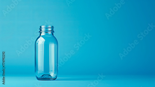 Transparent water bottle, sleek and practical, epitomizing hydration and portability.