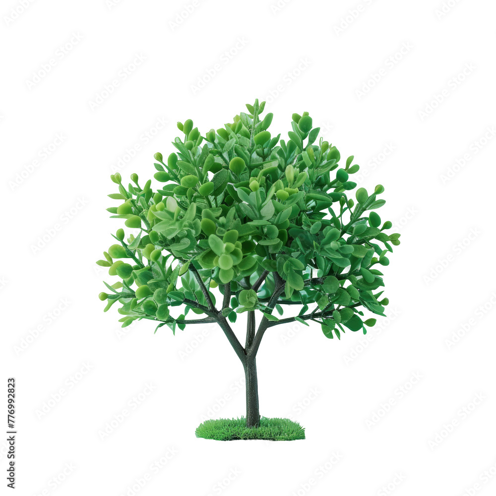 A close up of a tree with green leaves on a Transparent Background