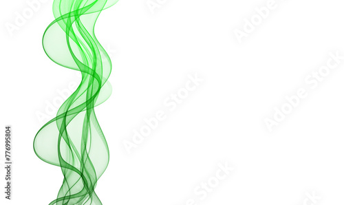 Vertical green lines of transparent wave, abstract background, design element
