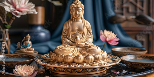 Golden Buddha A Symbol of Peace and Enlightenment Generative AI