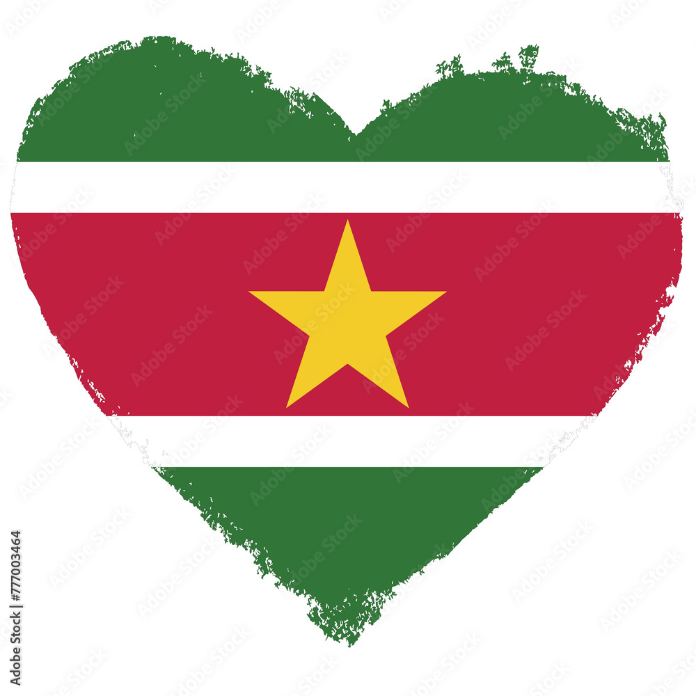 Suriname flag in heart shape isolated on transparent background. Suriname flag in heart shape isolated on transparent background.