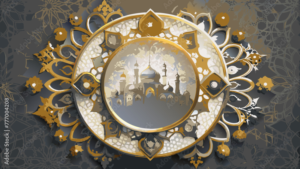 Islamic-round-frame vector illustration Islamic-round-frame vector illustration