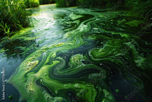 The Algae Bloom A Natural Phenomenon Generative AI photo