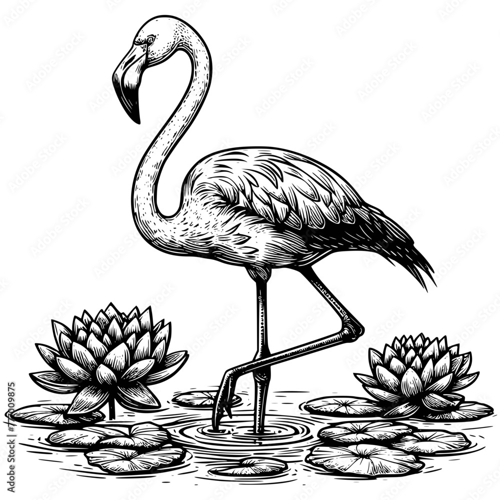 Flamingo Scene , Flamingo lake Svg, Flamingo Scene svg, Flamingo Svg