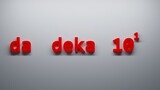 da deka 10 1 Metric Prefixes numbers - 3D render illustration - white background