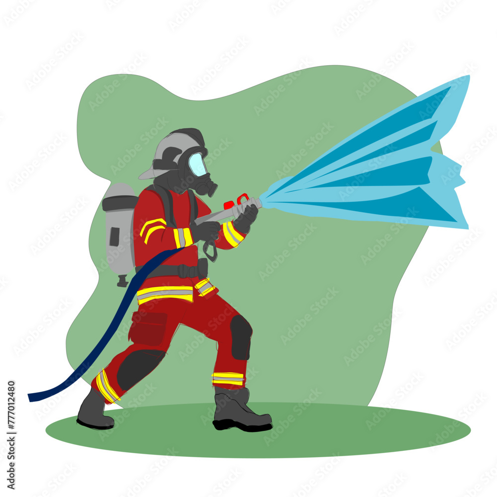 firefighter. flat vector style firefighter. flat vector style