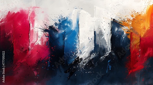 Patriotic Progression: Bold Abstract Expressions