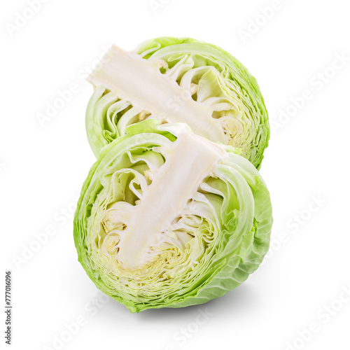 Two halves of cabbage