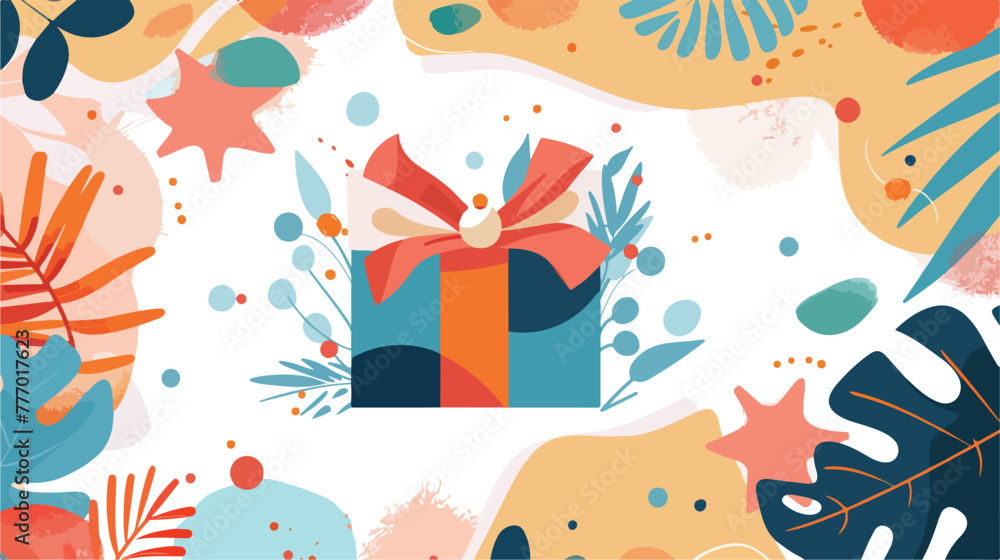 Gift box abstract background Flat vector isolated