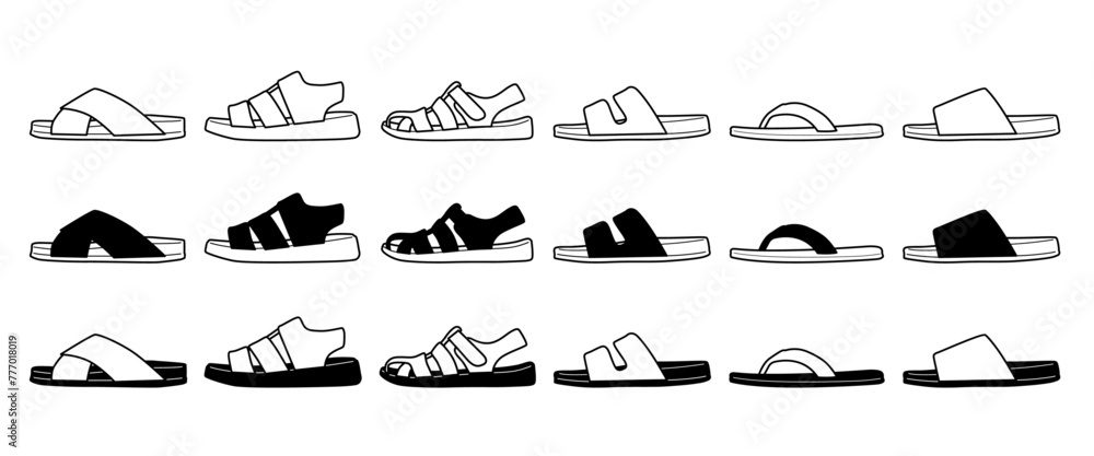 Fototapeta premium メンズサンダル アイコンセット