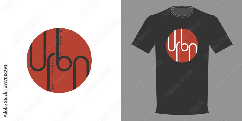 Vector illustration of T-shirt Urban Generation. Street athletic style, typographic print. Clothing design Vector illustration of T-shirt Urban Generation. Street athletic style, typographic print. Clothing design