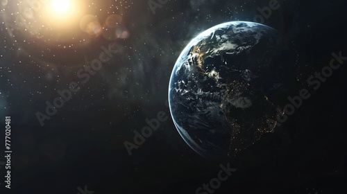 Planet earth sunrise seen from space