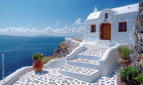 Greek island villa overlooking the Aegean Sea