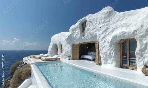 Greek island villa overlook...