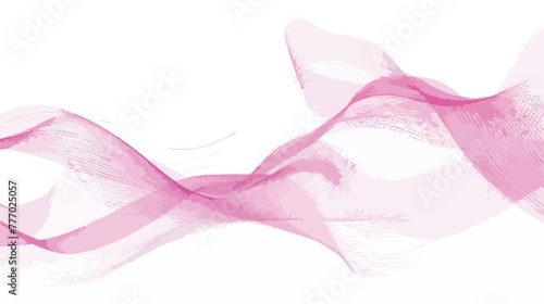 Pink abstract wave lines flowing on a white background
