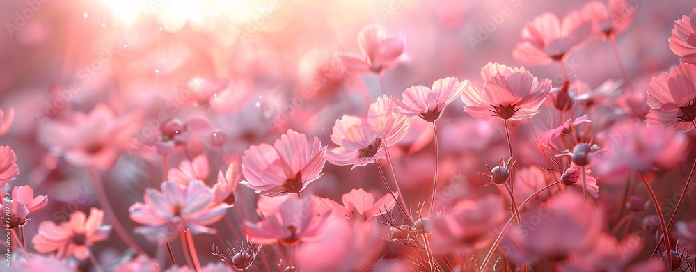 Blossoming Dreams A Field of Pink Flowers Generative AI Blossoming Dreams A Field of Pink Flowers Generative AI