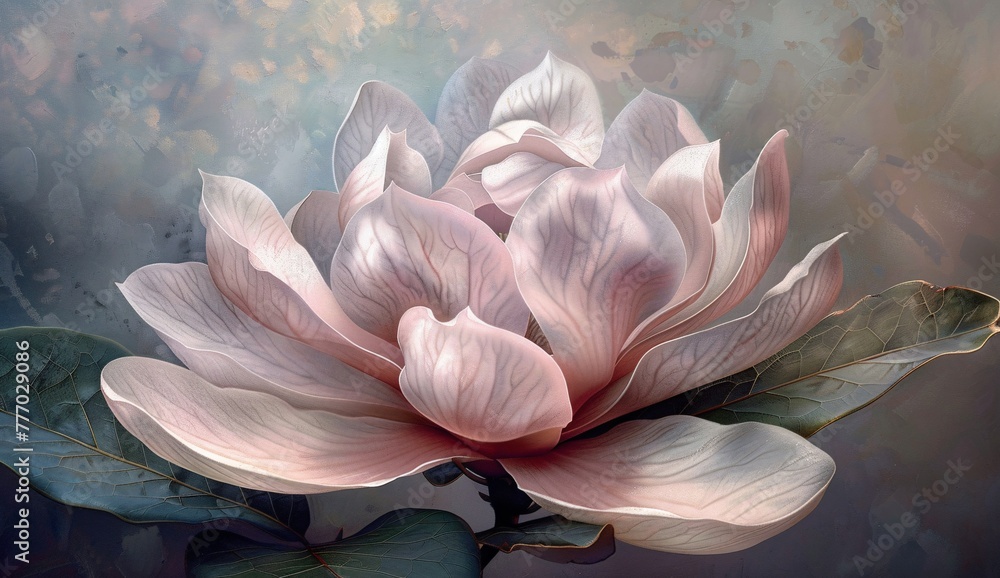 Blossoming Beauty A Close-up of a Magnolia Flower Generative AI