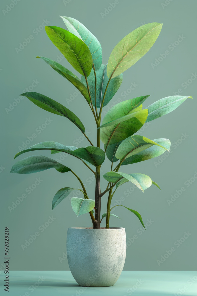 An isolated green plant in a pot An isolated green plant in a pot