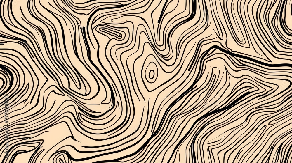 Wood grain pattern, Seamless pattern, line art background