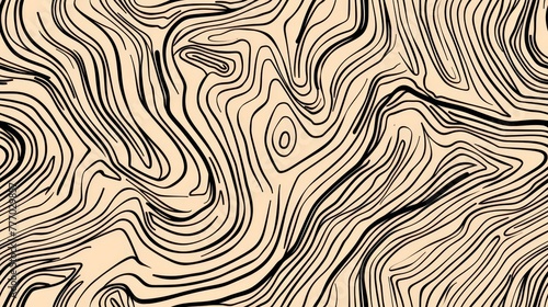 Wood grain pattern  Seamless pattern  line art background