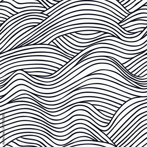 Ripples pattern, Seamless pattern, line art background
