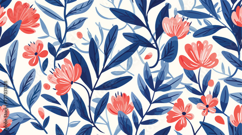 Seamless creative handdrawn floral pattern. Vector