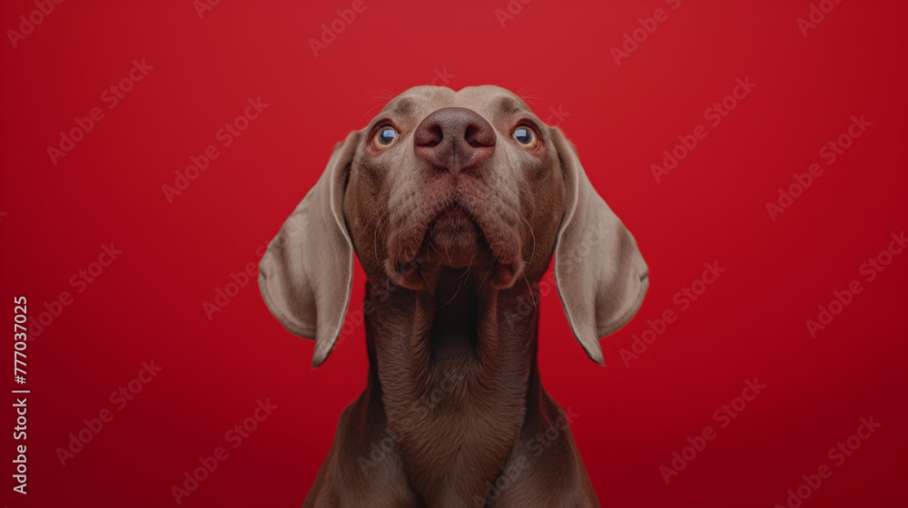 Close-up portrait of an weimaraner dog Close-up portrait of an weimaraner dog