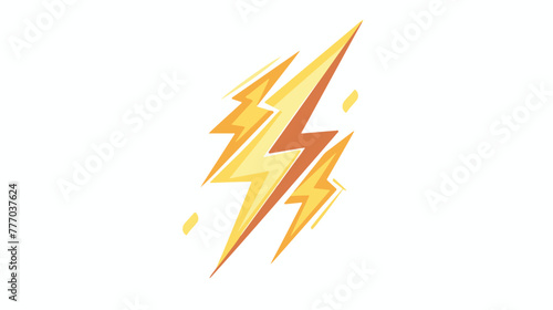 Lightning icon Flat vector isolated on white background