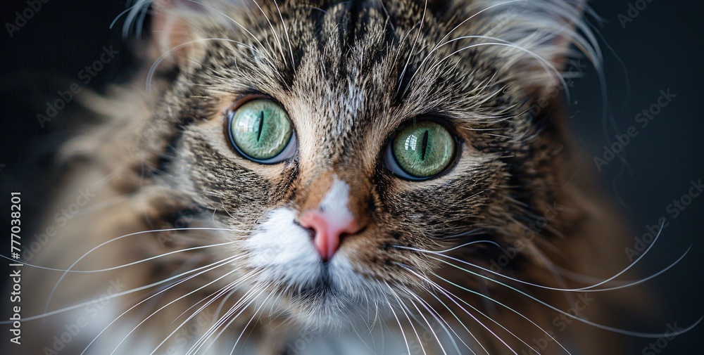 The Eyes of a Cat A Close-up of a Cat's Striking Green Eyes Generative AI The Eyes of a Cat A Close-up of a Cat's Striking Green Eyes Generative AI