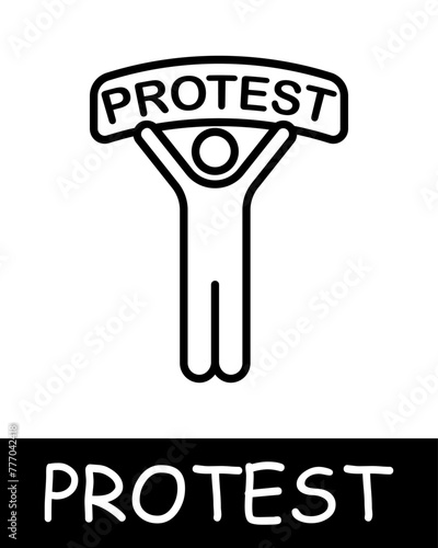 Banner, poster icon. War against power, manacle, oppression, fight against the regime, uprising, protest. The concept of struggle against oppression and the fight for freedom.