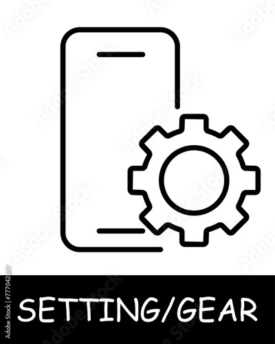 Gear, mechanism icon. Cogwheel, technology, phone, smartphone, services, tuning, offer users the ability to customize their experience on the platform. Assistance in adjustments and optimization.