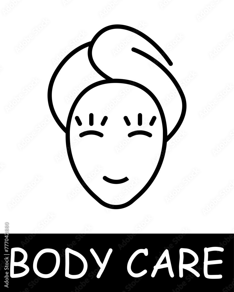 Face, towel, eyelashes icon. Essence of body care, health, and beauty, girl, woman, hair, figure, skin care, simplicity, physical health and self confidence. Korean cosmetics, personal care concept. Face, towel, eyelashes icon. Essence of body care, health, and beauty, girl, woman, hair, figure, skin care, simplicity, physical health and self confidence. Korean cosmetics, personal care concept.
