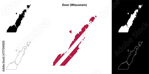 Door County (Wisconsin) outline map set