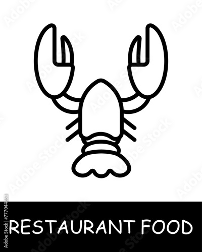 Restaurant dish, crab icon. Crustacean, gourmet craftsmanship, culinary creativity, simplicity, silhouette, snack, gourmet food. Delicious, unusual food concept.