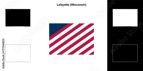 Lafayette County (Wisconsin) outline map set