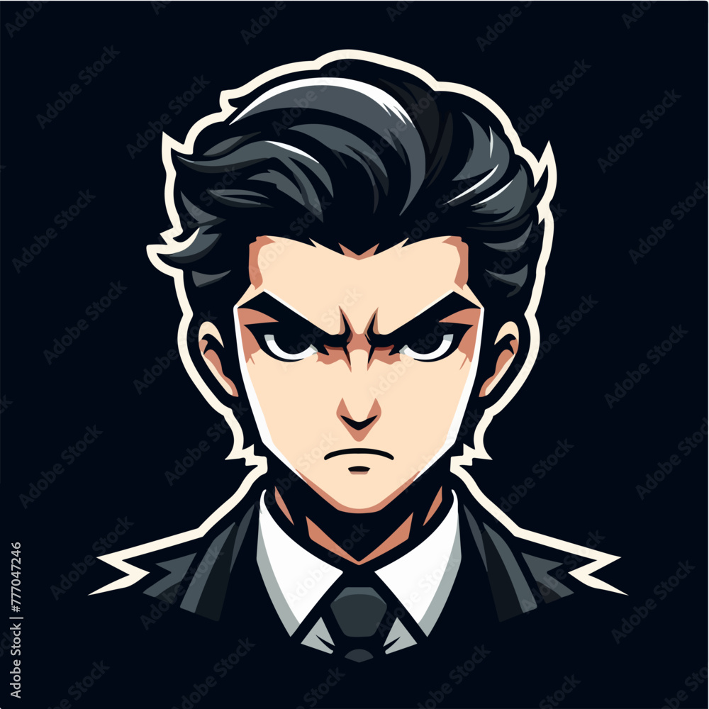 Vector image of an angry man's expression Vector image of an angry man's expression